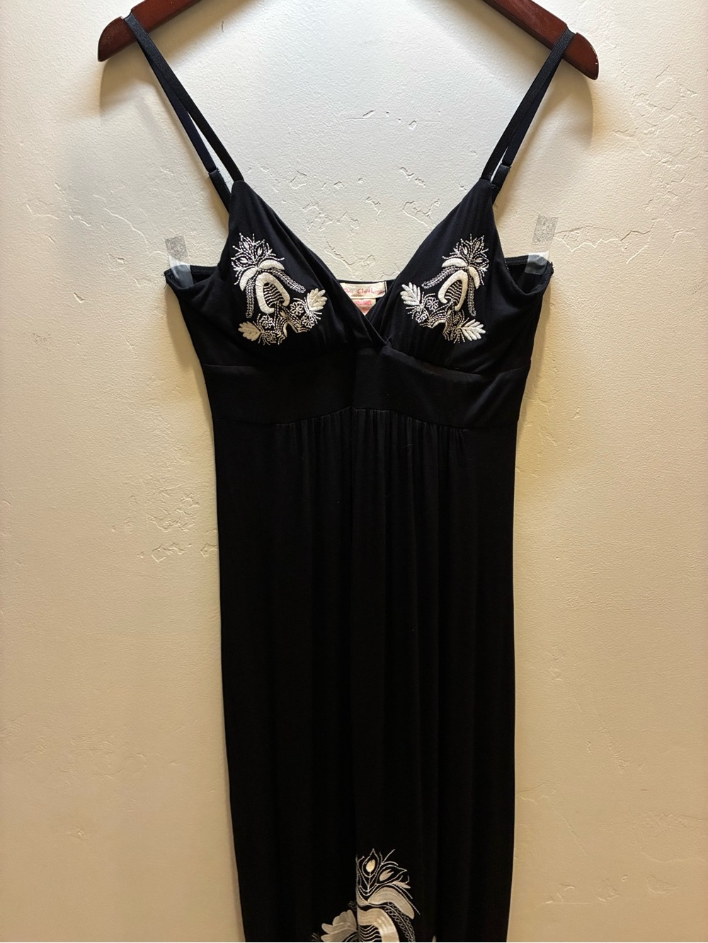 One Clothing Black Embroidered Slip maxi dress- Women Intimates size L